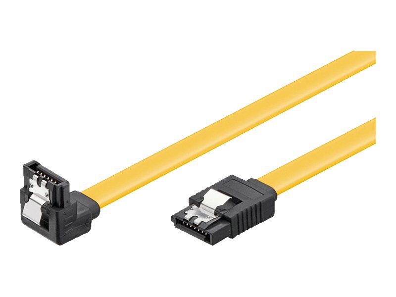 Goobay SATA III kabel 0,3 m GUL vinklad
