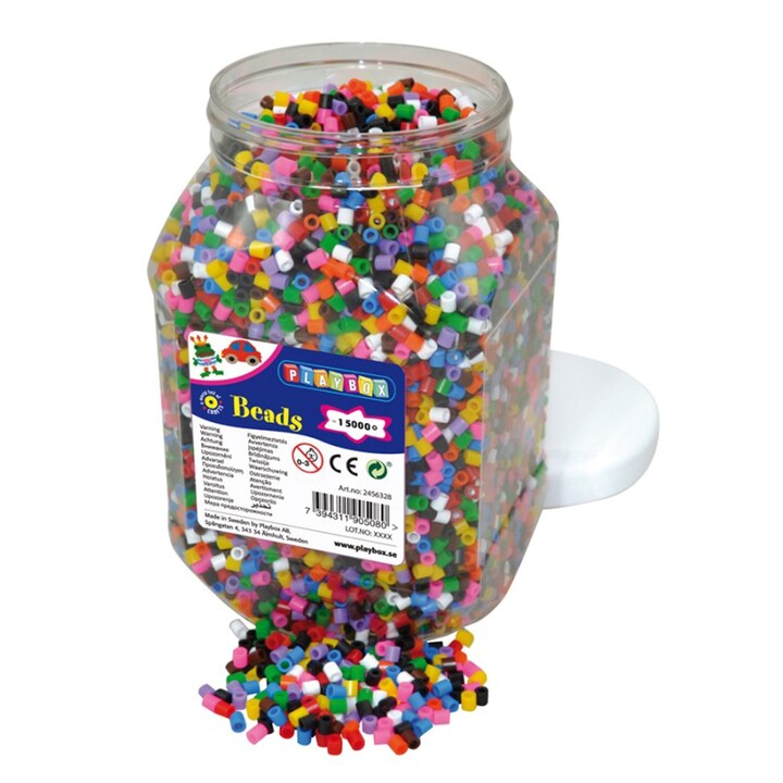 Playbox Pärlburk 15000st 10 Färgmix