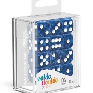 Oakie Doakie Dice D6 Dice 16 mm Marble - Blue (12)