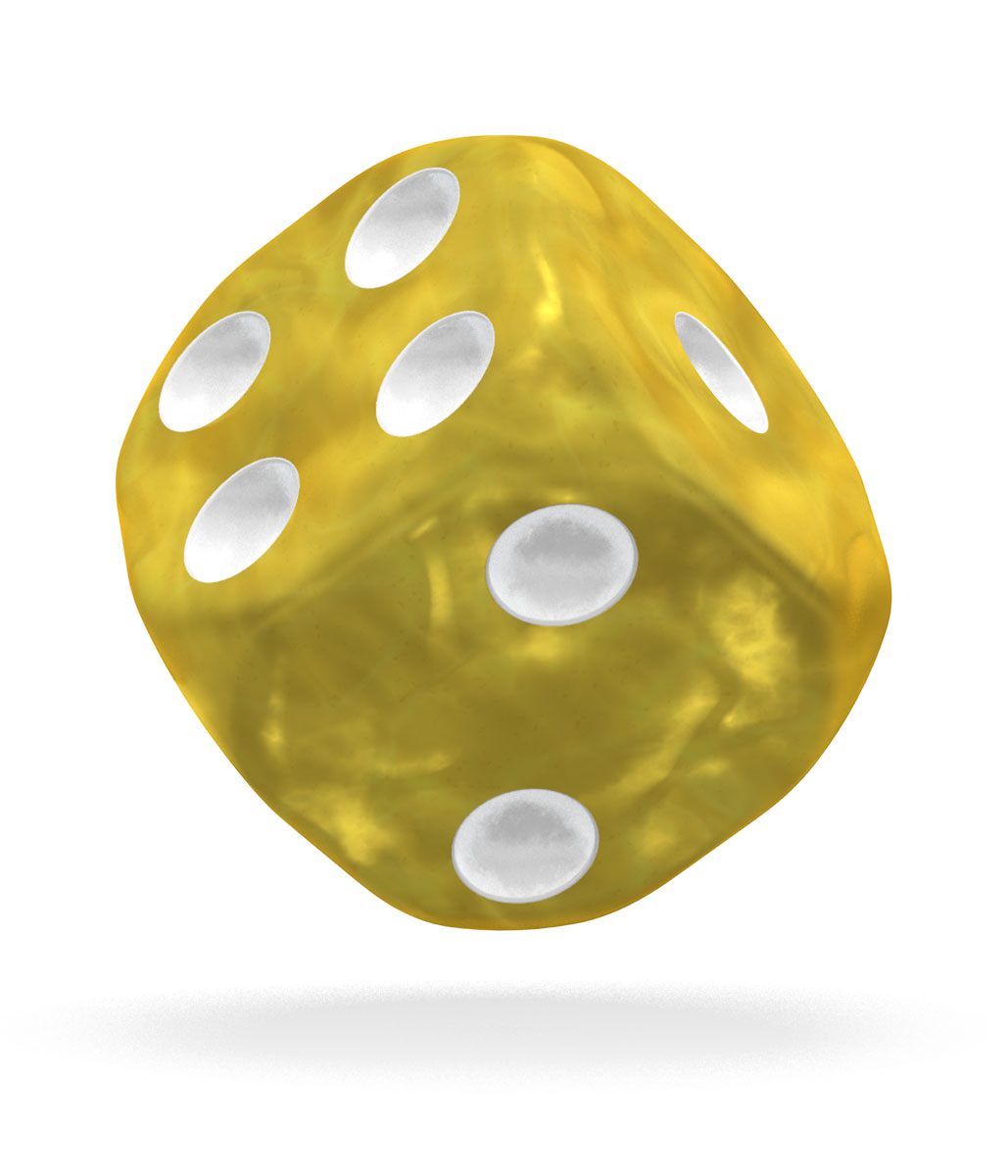 Oakie Doakie Dice D6 Dice 16 mm Marble - Yellow (12) - Bild 3