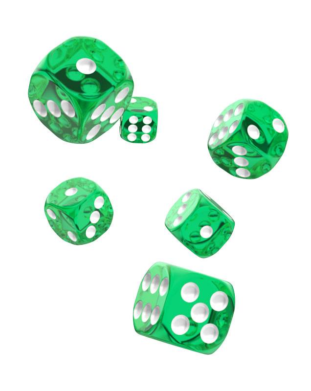 Oakie Doakie Dice D6 Dice 16 mm Translucent - Green (12) - Bild 4