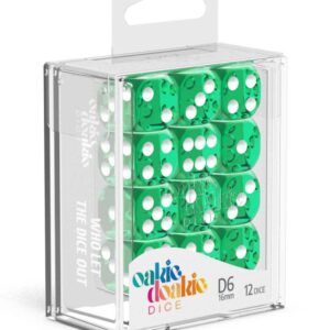 Oakie Doakie Dice D6 Dice 16 mm Translucent - Green (12)