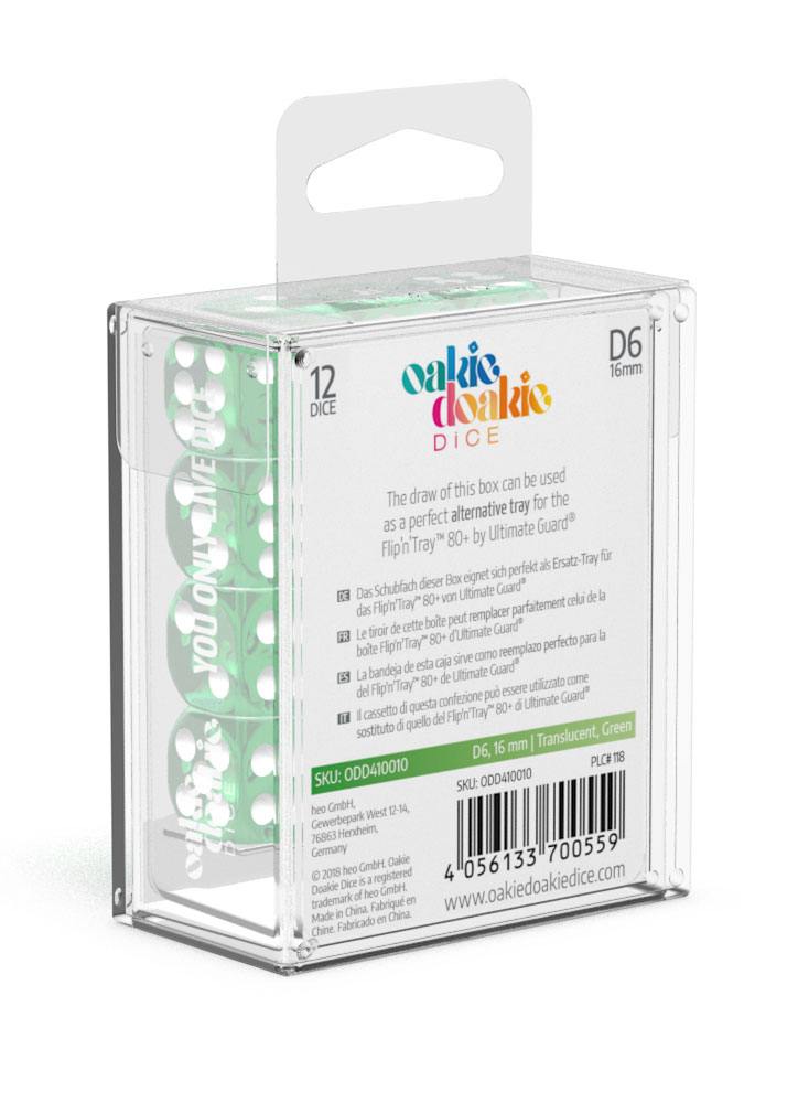 Oakie Doakie Dice D6 Dice 16 mm Translucent - Green (12) - Bild 2