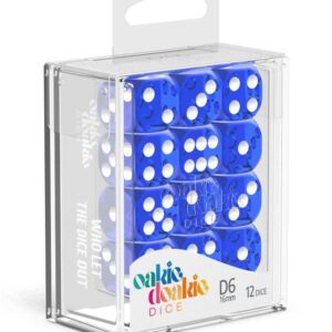 Oakie Doakie Dice D6 Dice 16 mm Translucent - Blue (12)