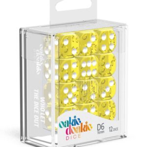 Oakie Doakie Dice D6 Dice 16 mm Translucent - Yellow (12)