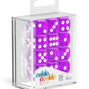 Oakie Doakie Dice D6 Dice 16 mm Translucent - Purple (12)