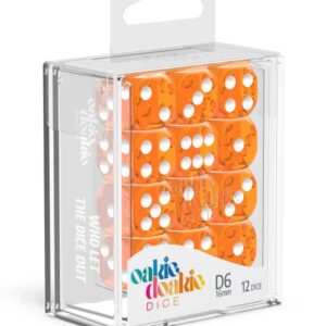 Oakie Doakie Dice D6 Dice 16 mm Translucent - Orange (12)