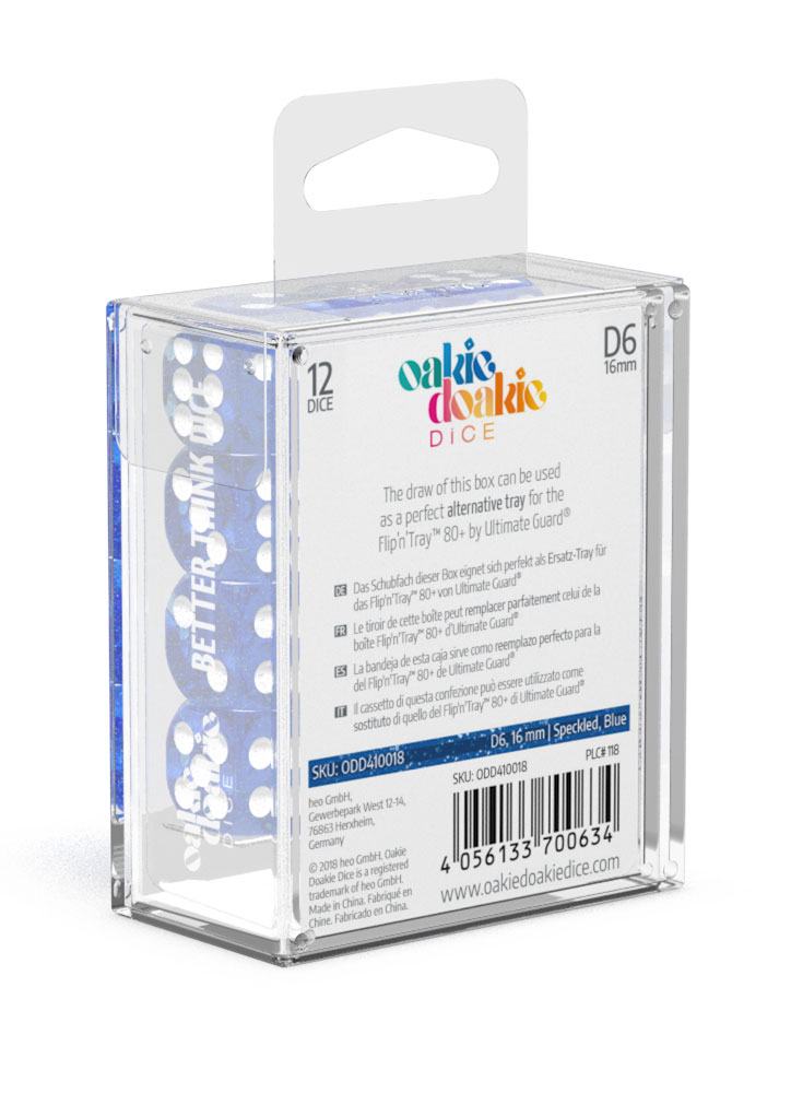 Oakie Doakie Dice D6 Dice 16 mm Speckled - Blue (12) - Bild 2