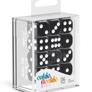 Oakie Doakie Dice D6 Dice 16 mm Solid - Black (12)
