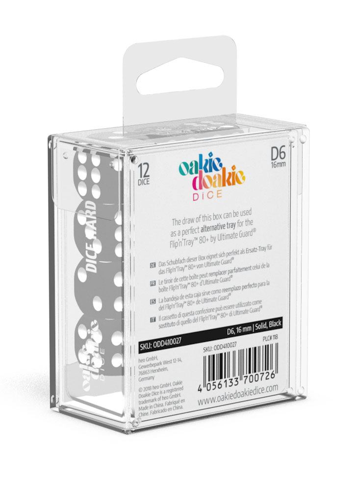 Oakie Doakie Dice D6 Dice 16 mm Solid - Black (12) - Bild 2