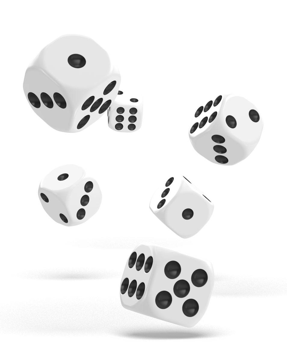Oakie Doakie Dice D6 Dice 16 mm Solid - White (12) - Bild 4