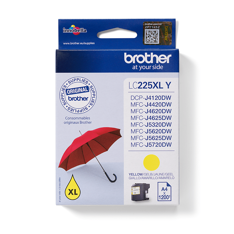 Brother LC225XLY Gul