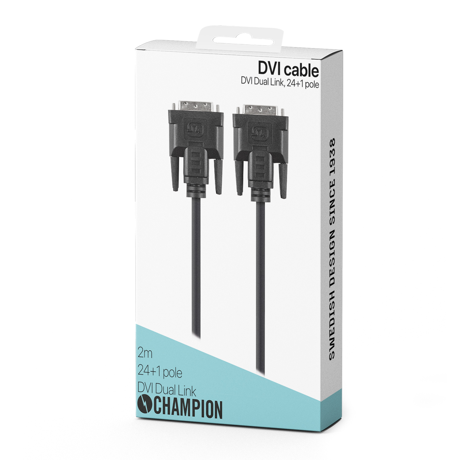 Champion DVI-kabel Hane-Hane 2.0m Svart - Bild 2