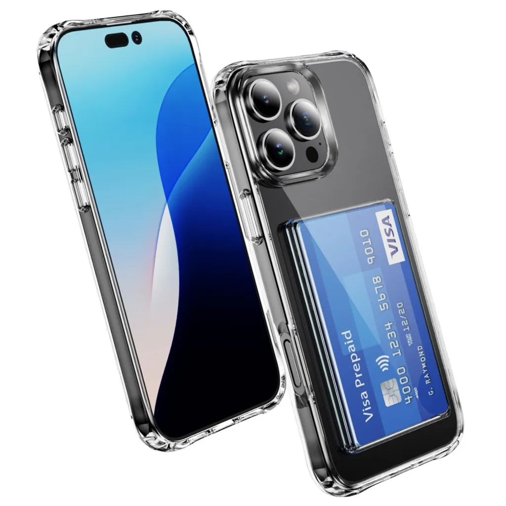 iPhone 16 Pro Max TPU-case with card holder - Transparent - Bild 2