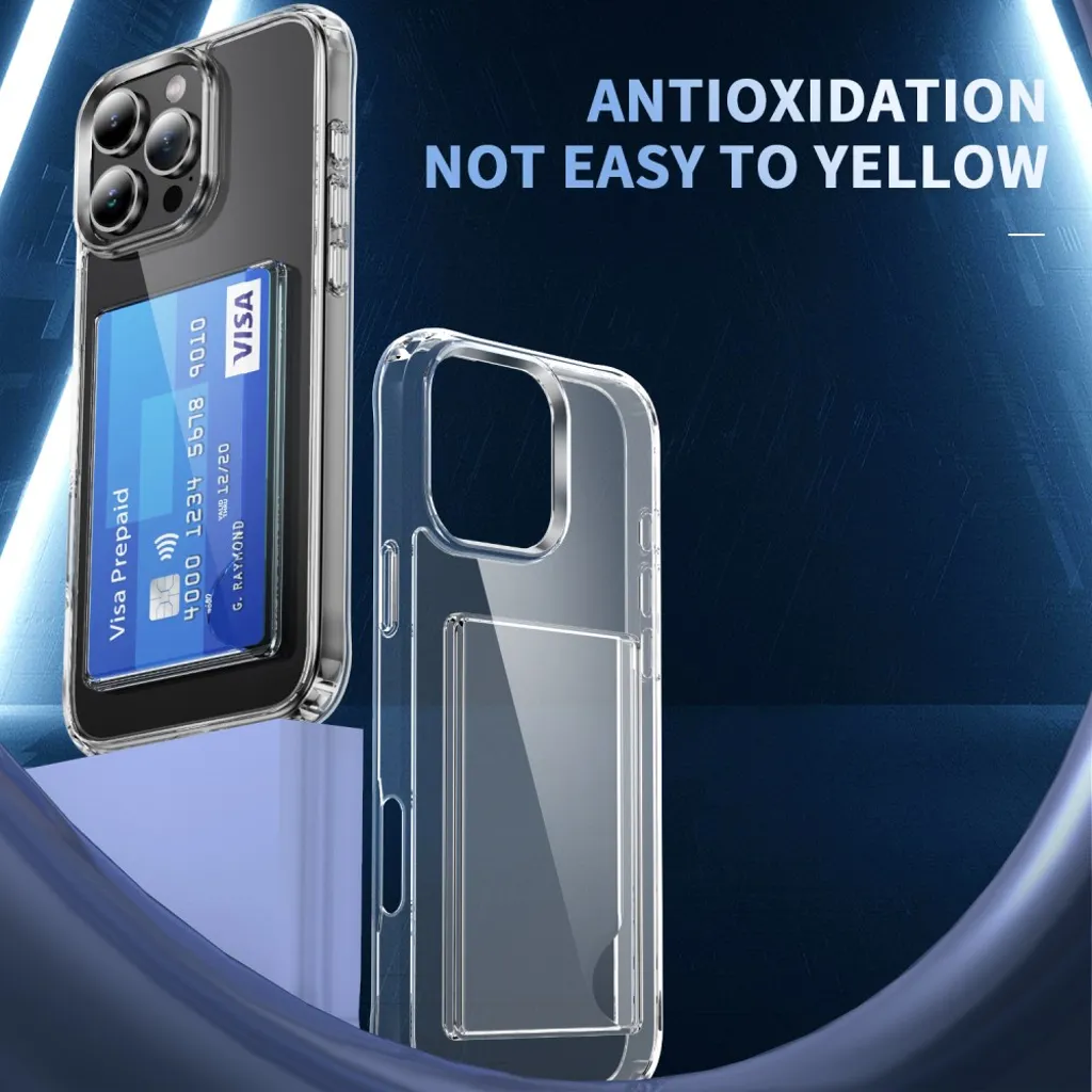 iPhone 16 Pro Max TPU-case with card holder - Transparent - Bild 4