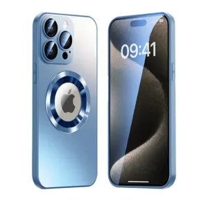SiGN Magnetic Case iPhone 16 Pro with lens protection and logo view - Blue
