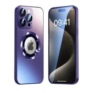 SiGN Magnetic Case iPhone 16 Pro with lens protection and logo view - Purple