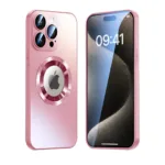 SiGN Magnetic Case iPhone 16 Pro with lens protection and logo view - Pink