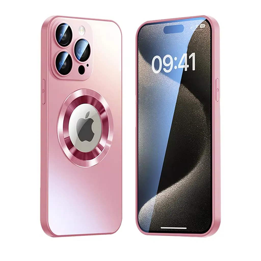 SiGN Magnetic Case iPhone 16 Pro with lens protection and logo view - Pink