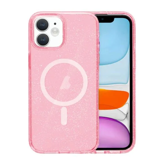 iPhone 11 Mobilskal Glitter Magsafe - Rosa