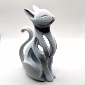 3D-Print - Inredning - Katt - Marble White