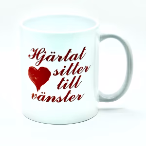 Mugg 11oz - Hjärtat sitter till vänster